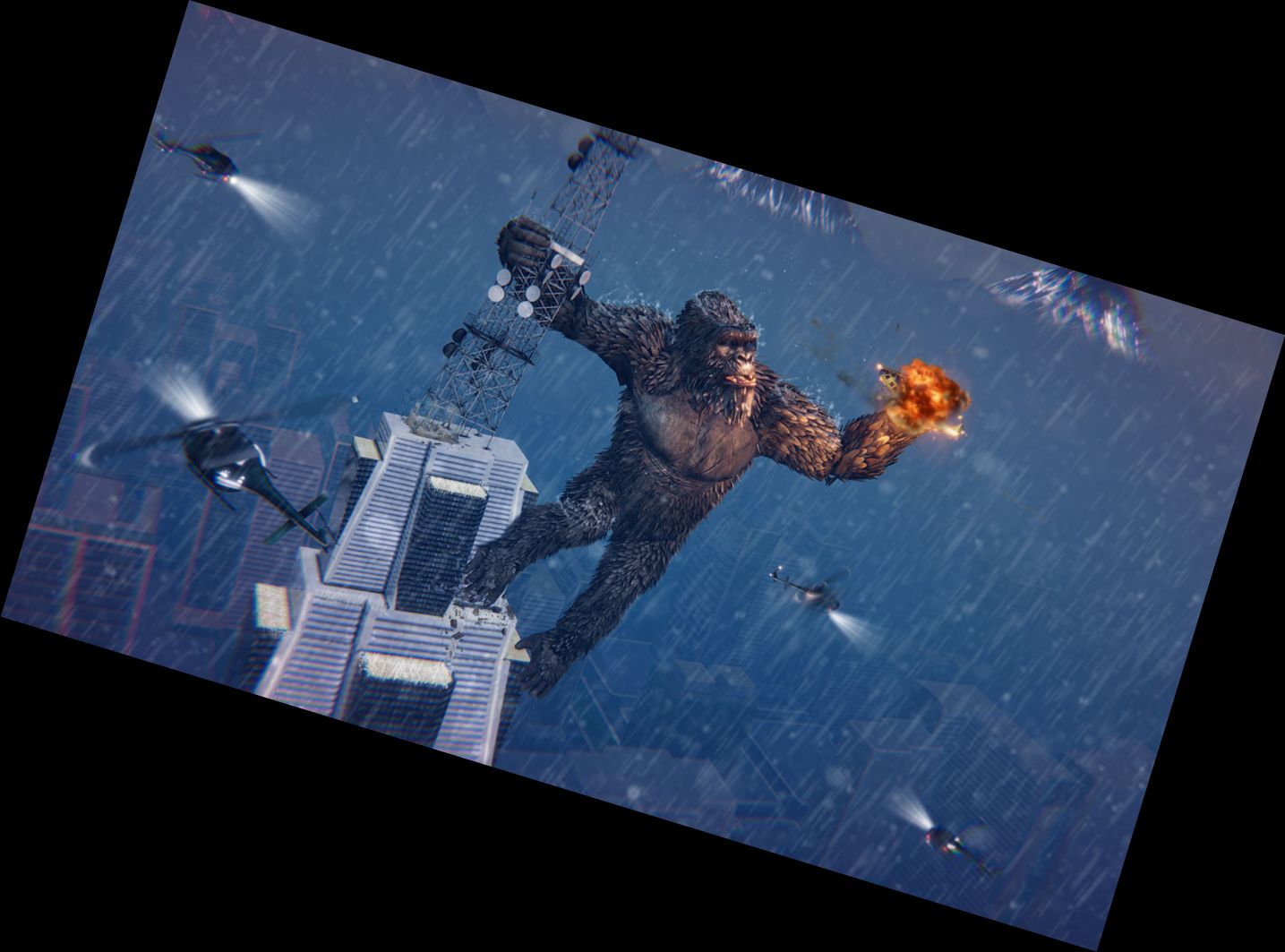 Wütender Gorilla Monsterjäger