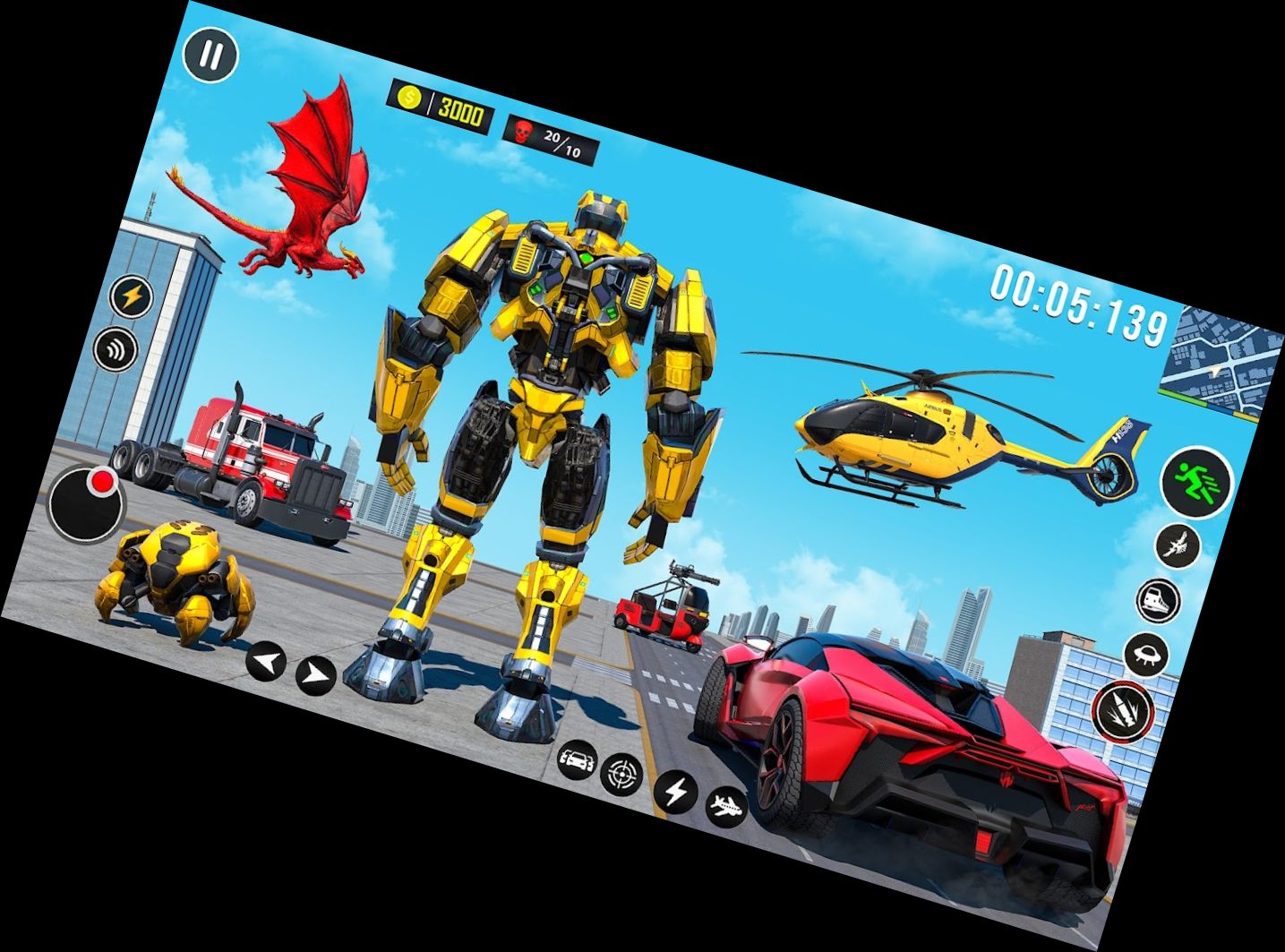 Juegos de Héroe Robot Coche Volador