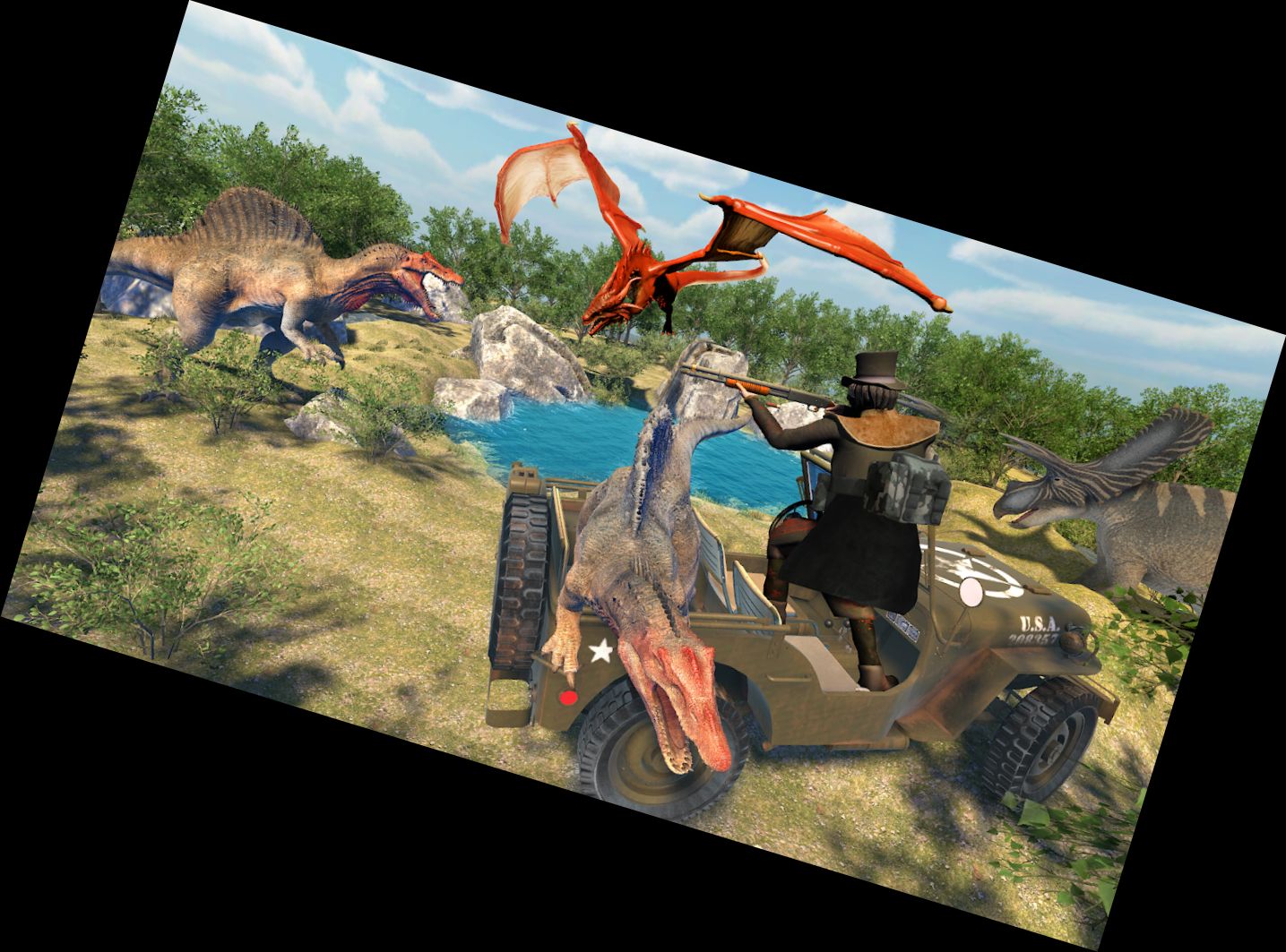 Dinosaurien-Jagd-Spiele 3D