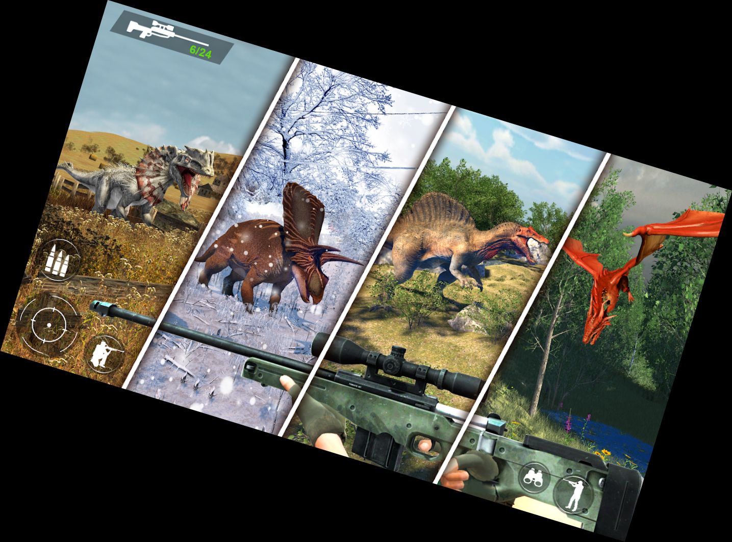 Dinosaurien-Jagd-Spiele 3D