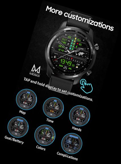 MD301 Hybrid watch face