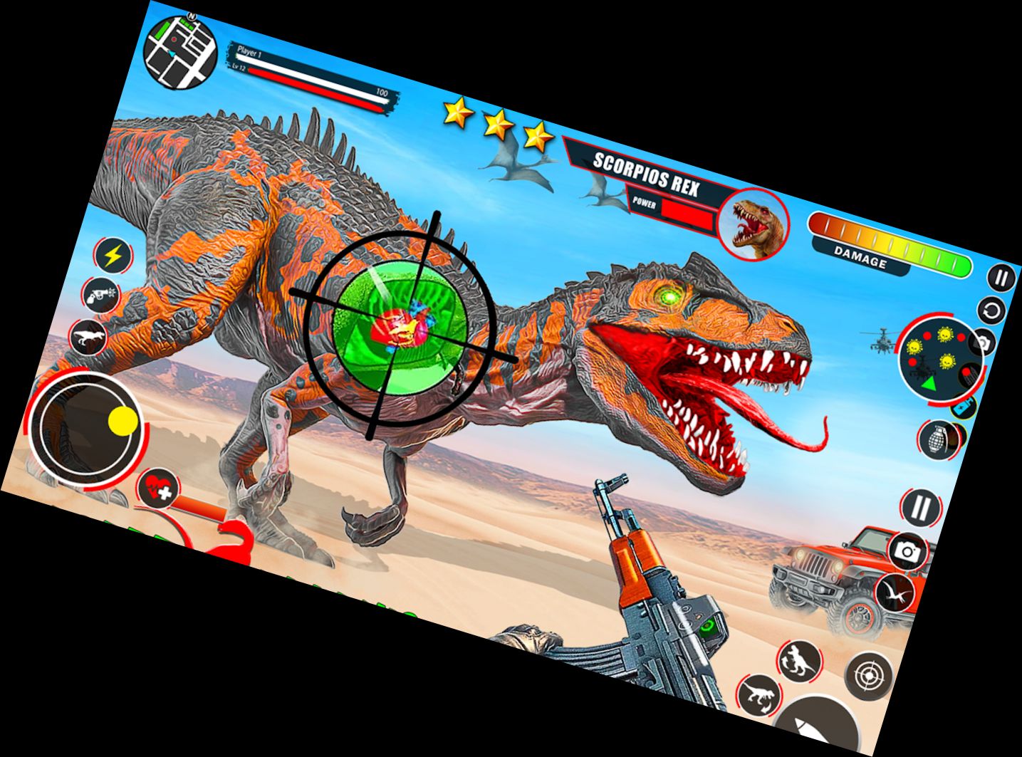 Authentic Dinosaur Shooter Gun Battles