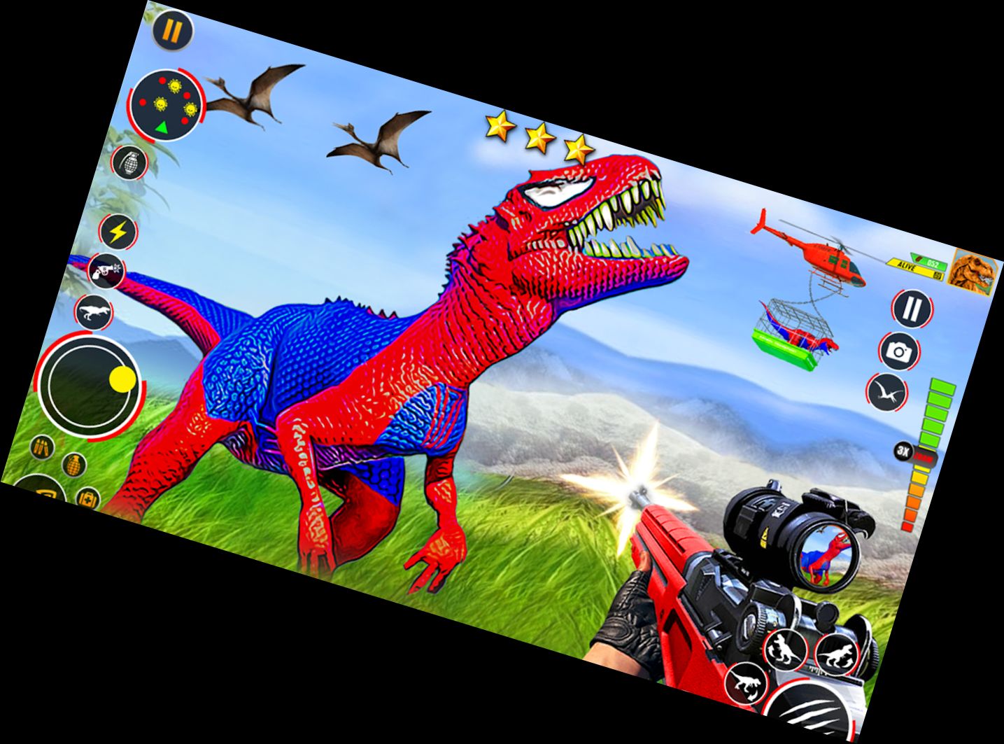 Authentic Dinosaur Shooter Gun Battles