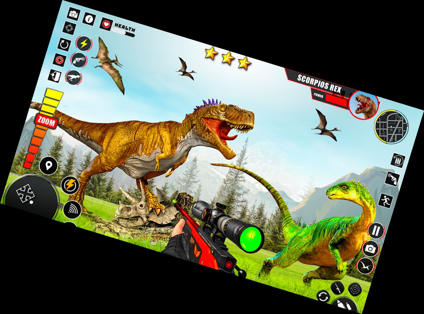 Authentic Dinosaur Shooter Gun Battles