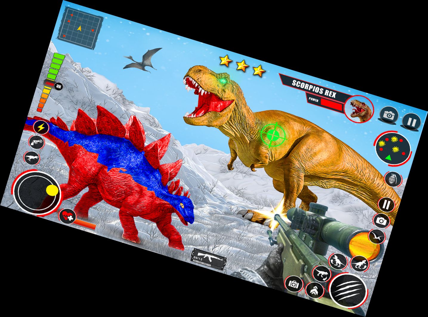 Authentic Dinosaur Shooter Gun Battles