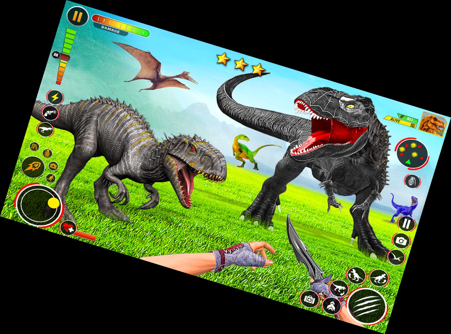 Authentic Dinosaur Shooter Gun Battles