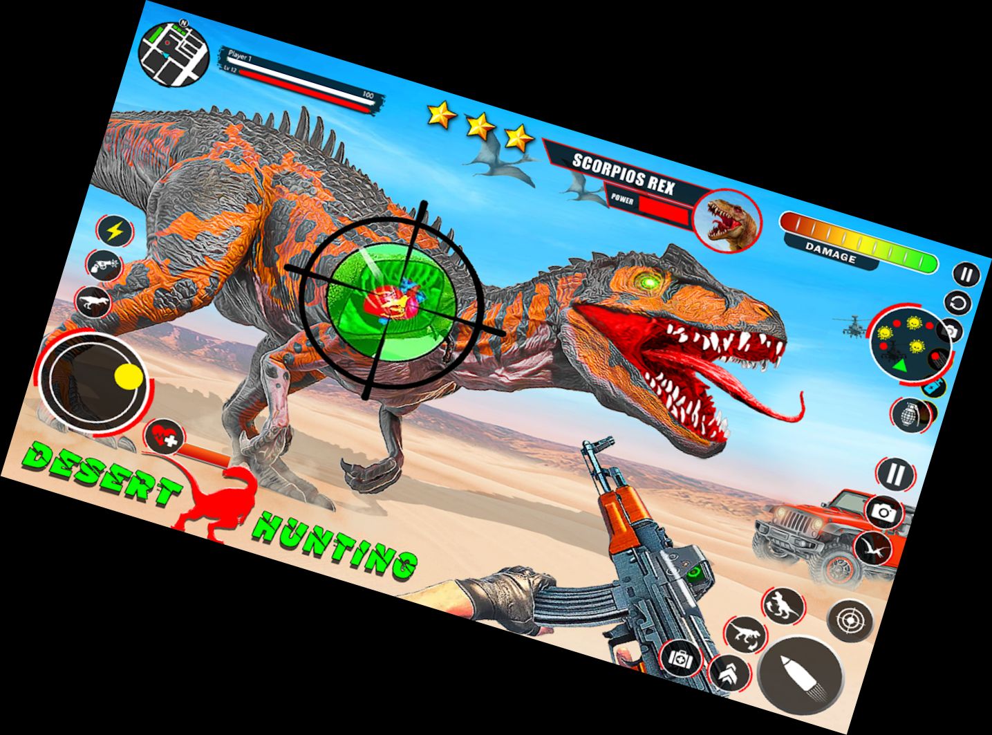 Authentic Dinosaur Shooter Gun Battles