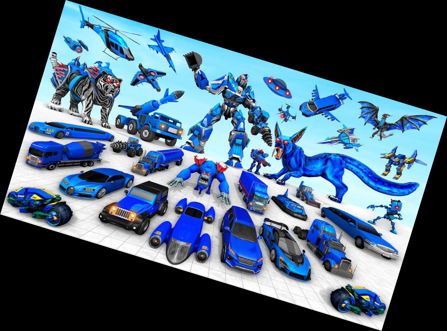 Juego de Coche Robot Tigre Policía 3