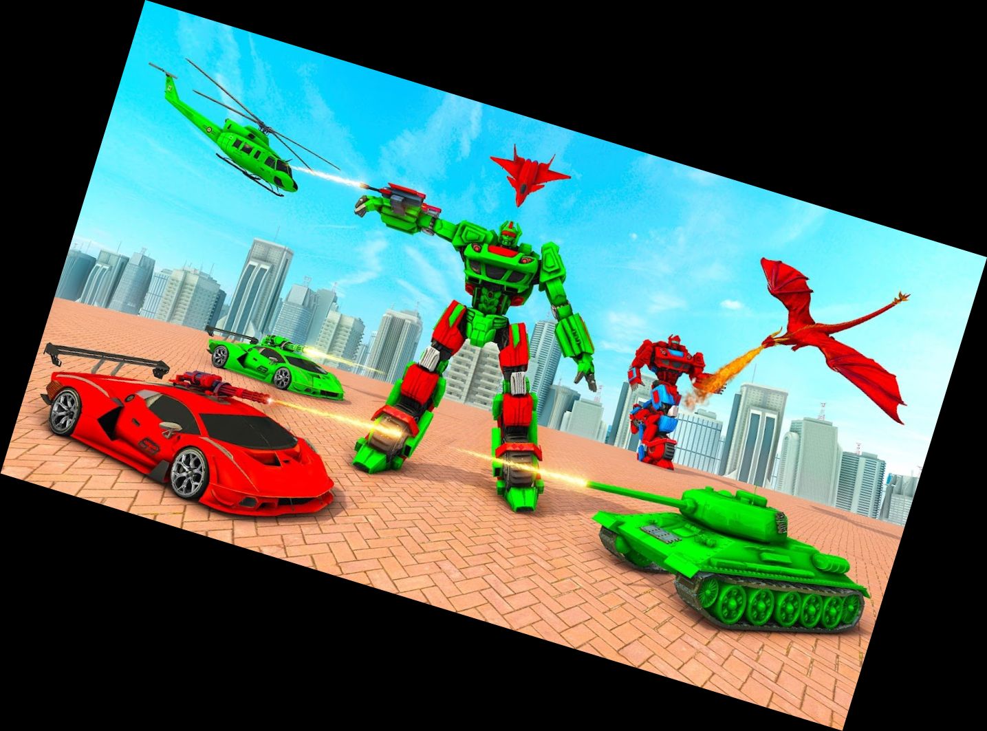 Robot Dinosaur Transformation Car Racing Games