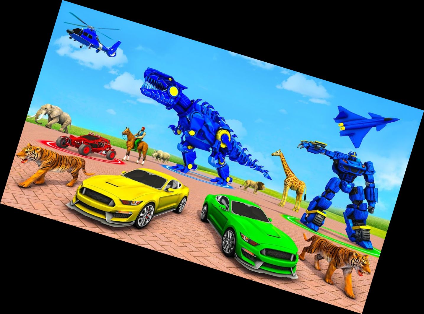 Robot Dinosaur Transformation Car Racing Games