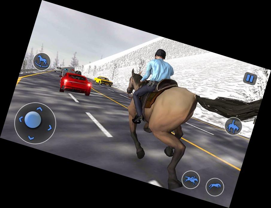 Policía Montado a Caballo Persecución y