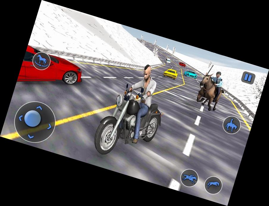 Конная полиция в погоне за преступником