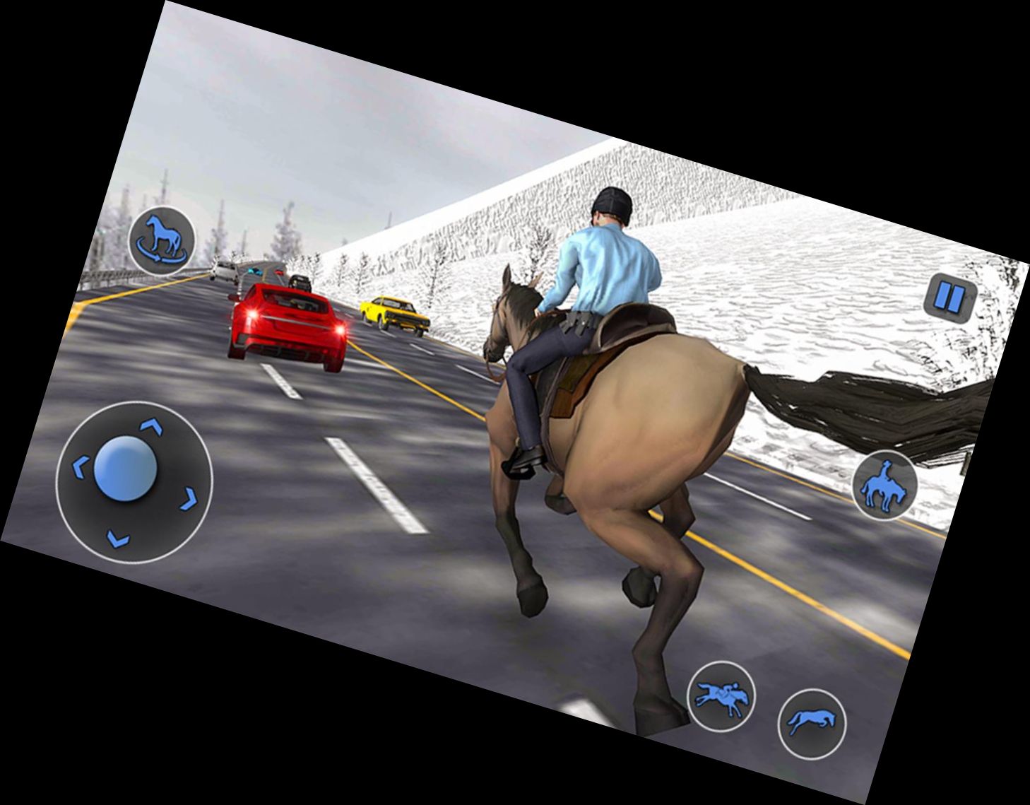 Policía Montado a Caballo Persecución y