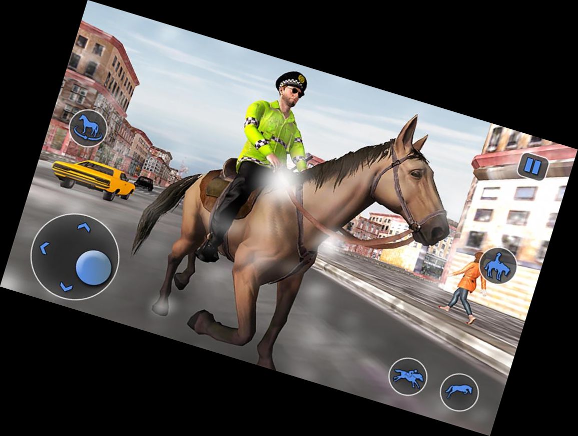 Policía Montado a Caballo Persecución y