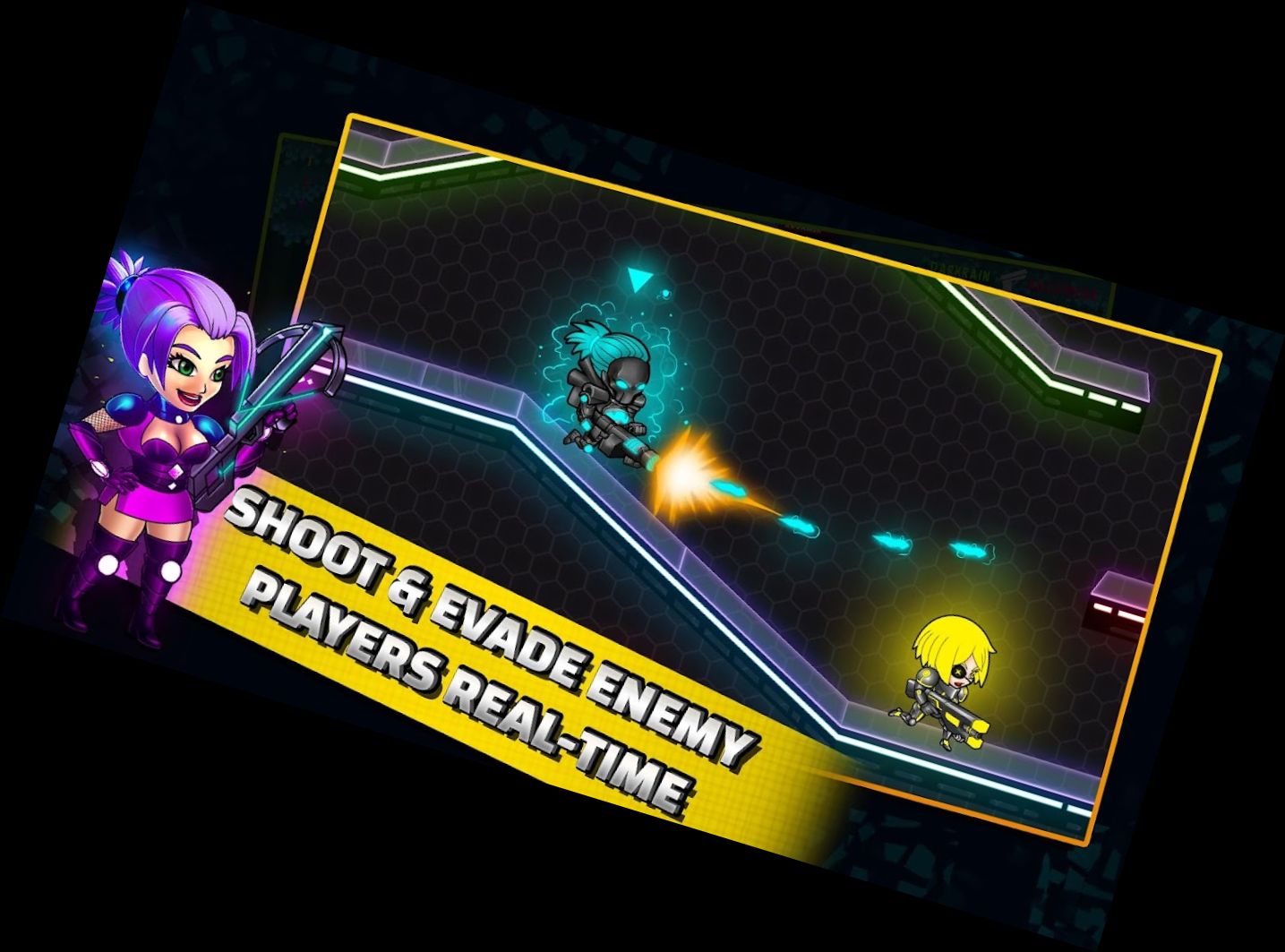 Neon Blaster Mehrspieler Spiel