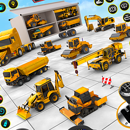 Camión de Excavadora Transportista 3D