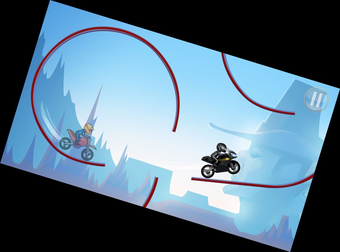 Rennen mit dem Fahrrad: Motorrad