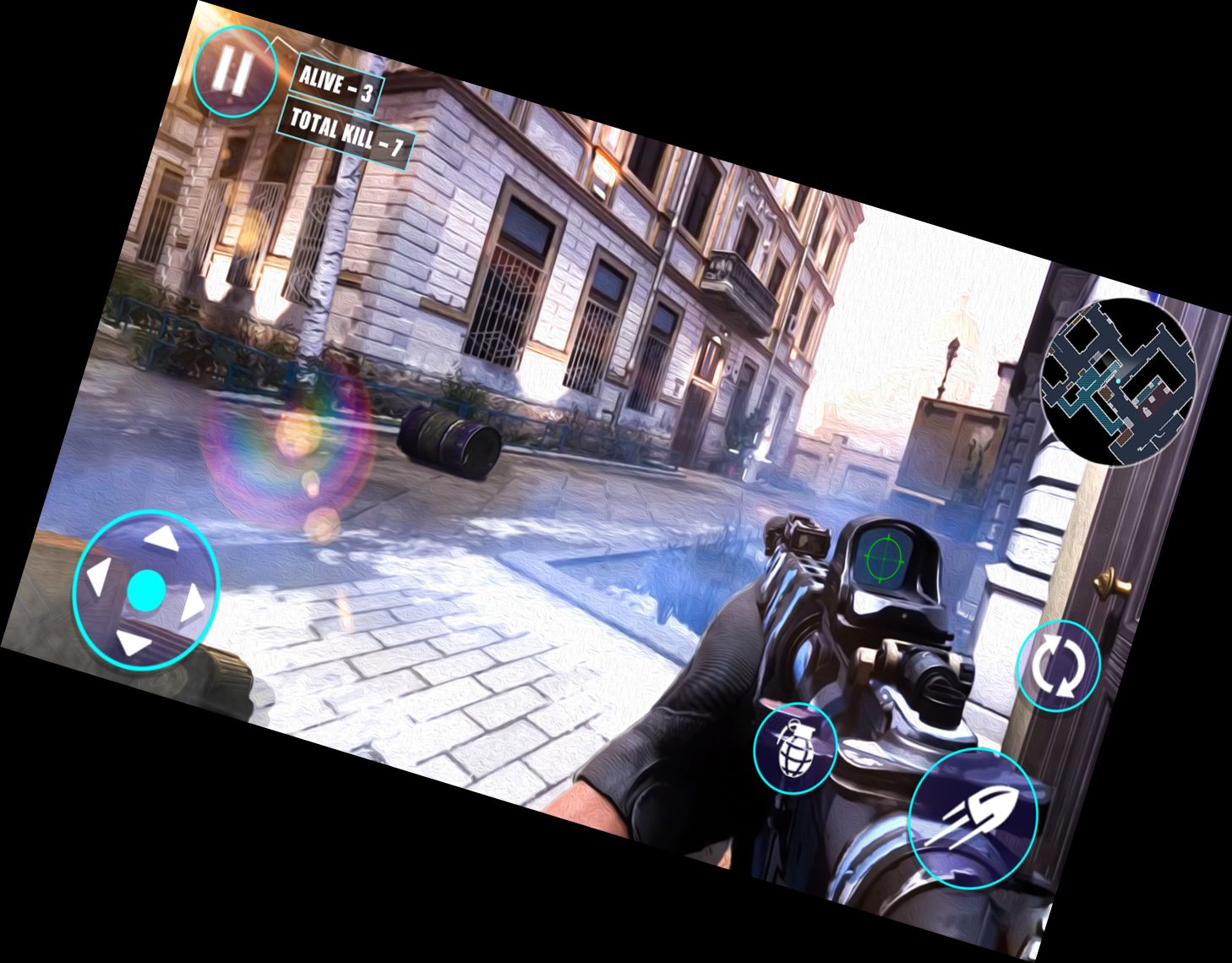 Ruf des Gewehrschießenspi