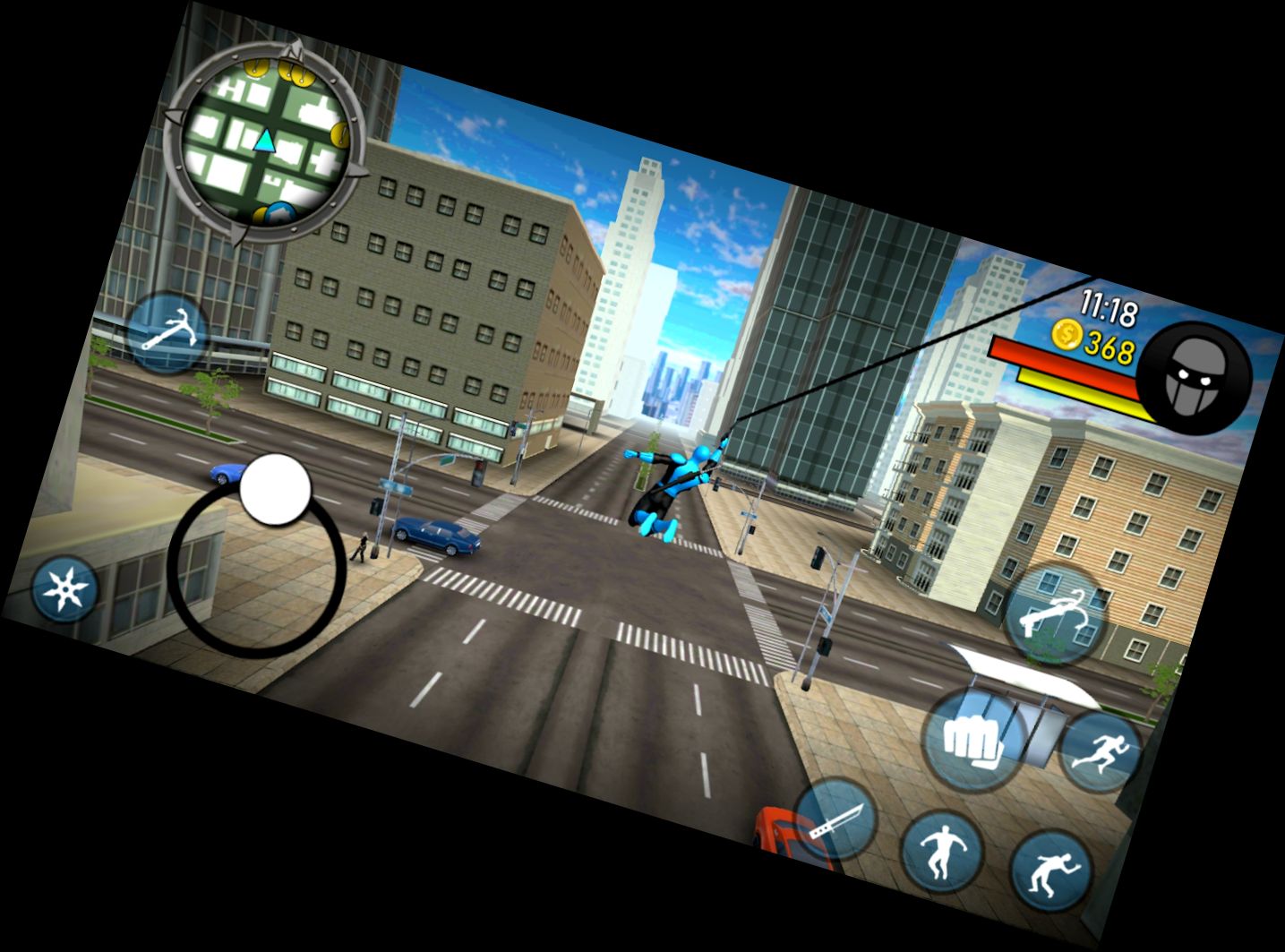 Blauer Ninja: Superhelden-Spiel