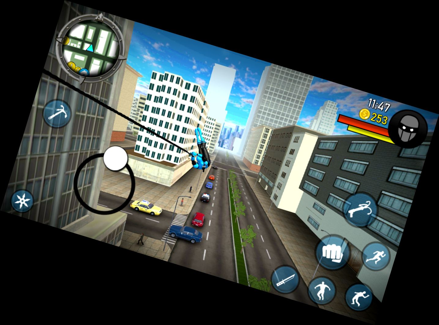 Blauer Ninja: Superhelden-Spiel