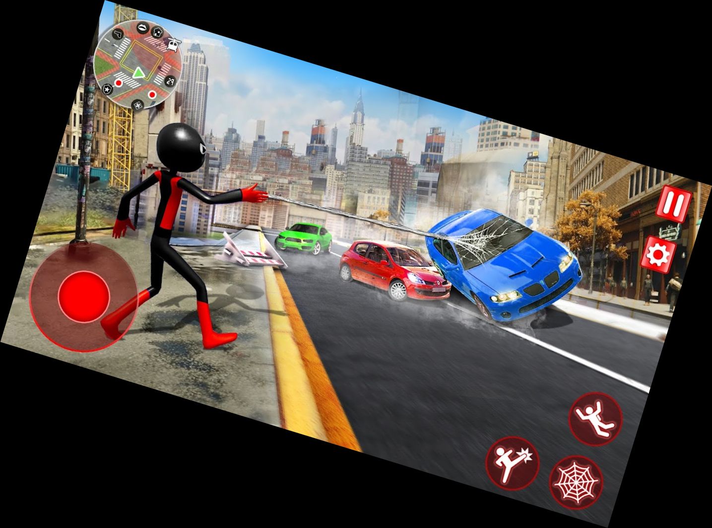 Spinne Stickman Seilhelden Spiel