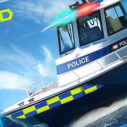 3D Police Boat Action Shooter Games