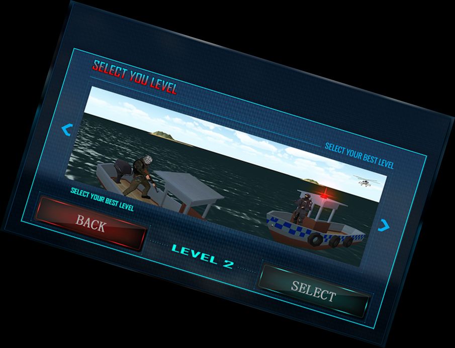 3D Police Boat Action Shooter Games