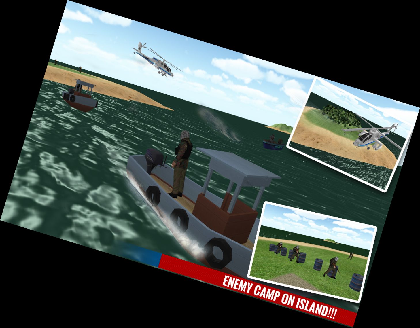 3D Police Boat Action Shooter Games