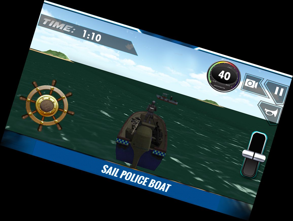 3D Police Boat Action Shooter Games