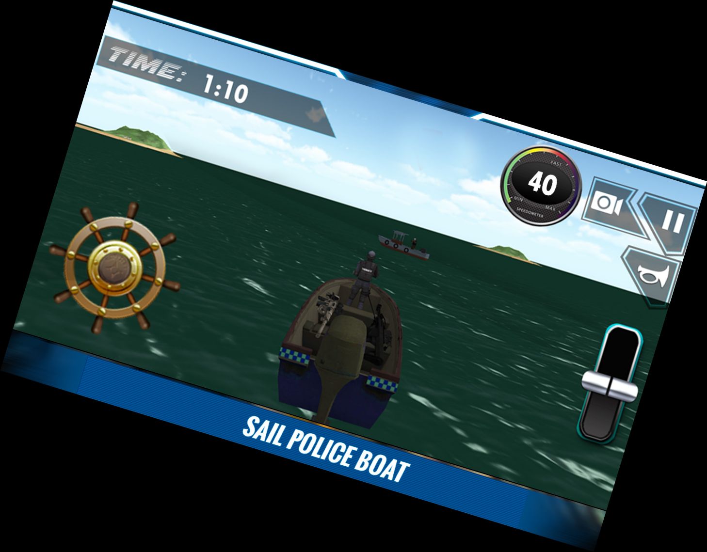 3D Police Boat Action Shooter Games