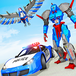 Aerial Police Eagle Robot Transforming Car Eagle Simulator