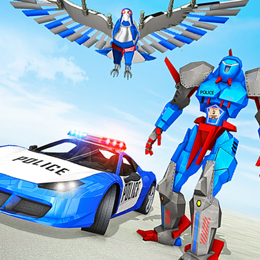 Aerial Police Eagle Robot Transforming Car Eagle Simulator