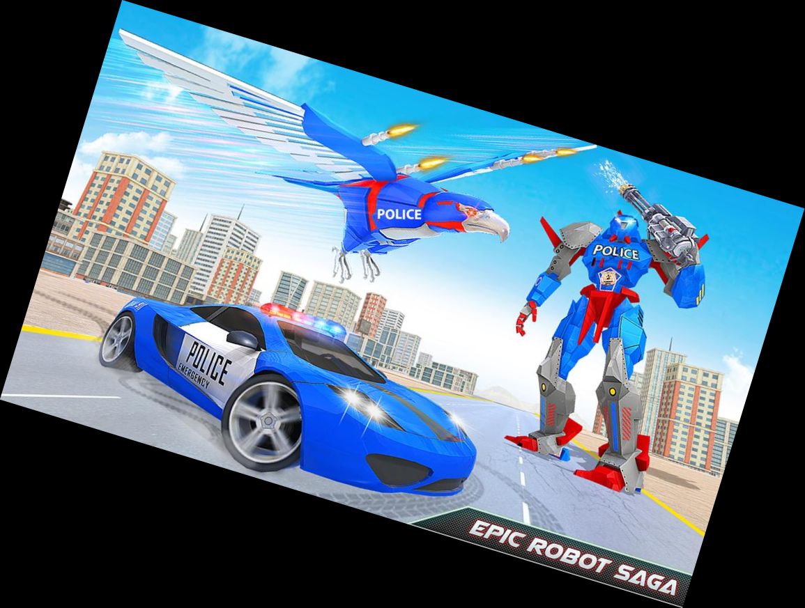 Летючий Поліцейський Орел Робот Перетворення Автомобіль