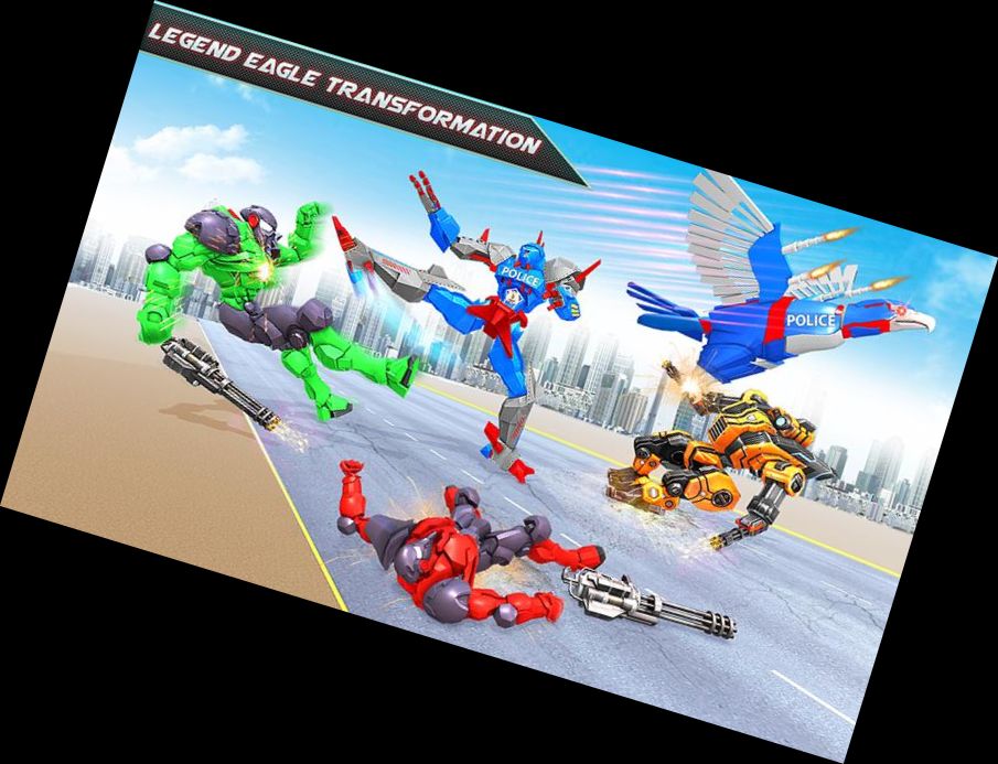 Aerial Police Eagle Robot Transforming Car Eagle Simulator