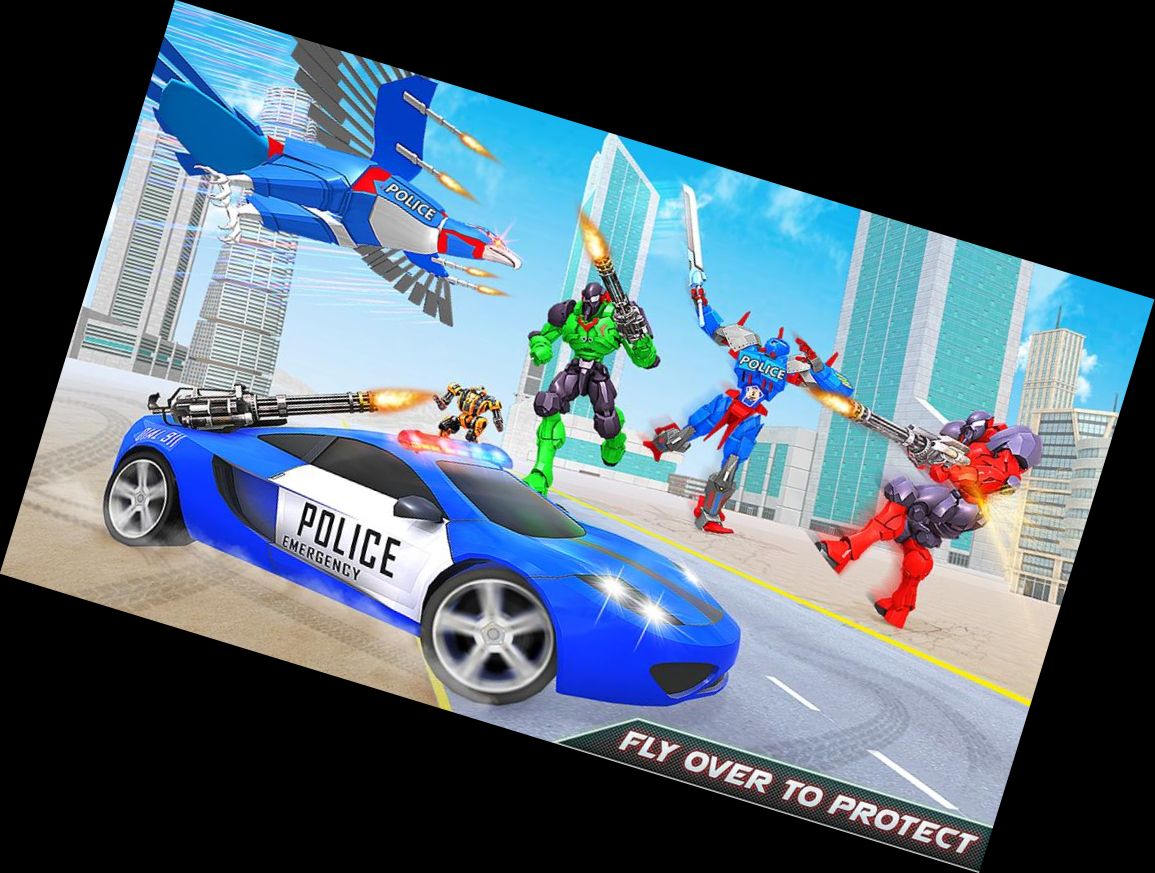 Летающий Полицейский Орёл Робот Переходящий Автомоб