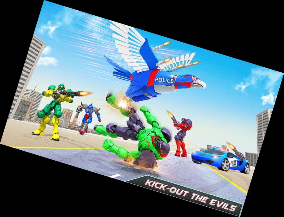 Летючий Поліцейський Орел Робот Перетворення Автомобіль