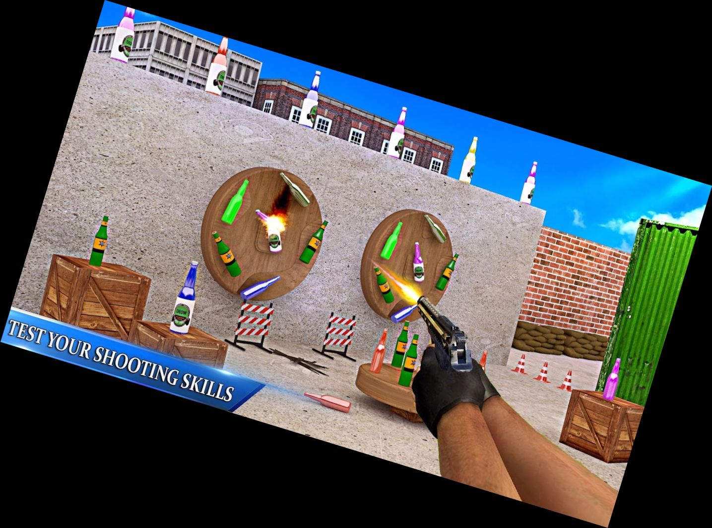 Игра в стрельбу по бутылкам -