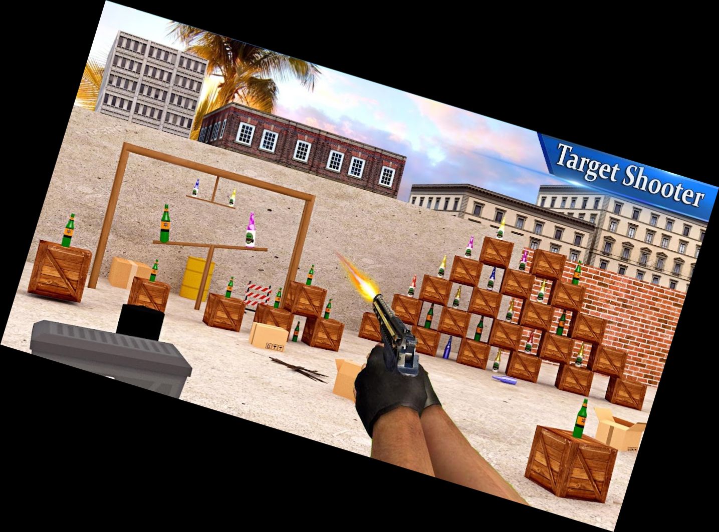 Игра в стрельбу по бутылкам -