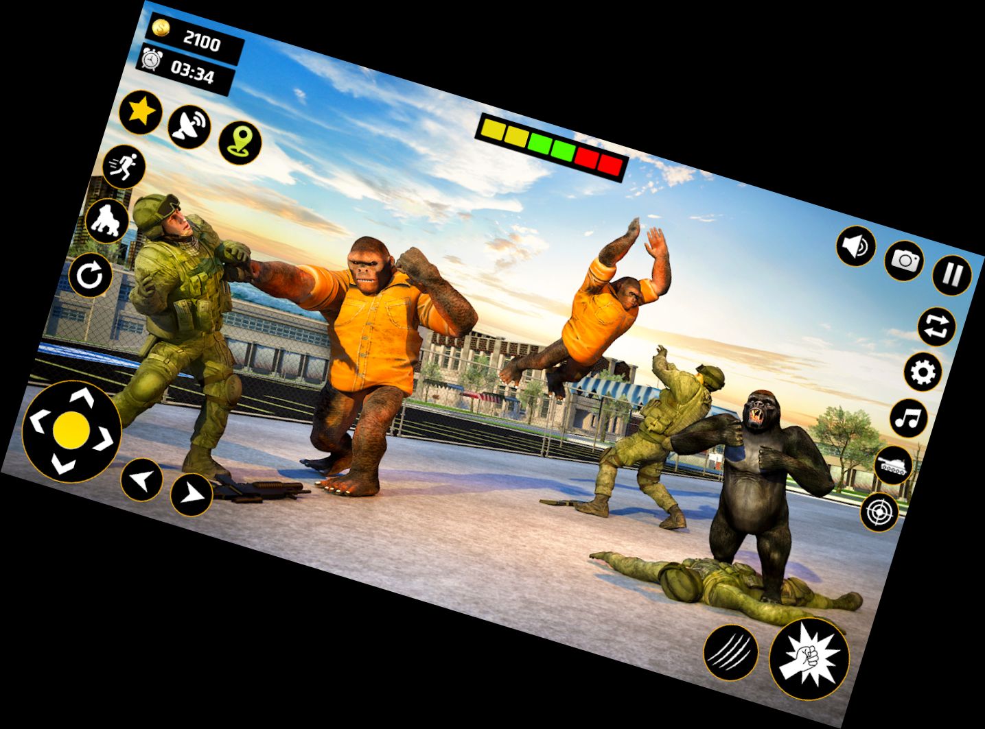 Gorilla-Zerstörung Stadt-Angriff