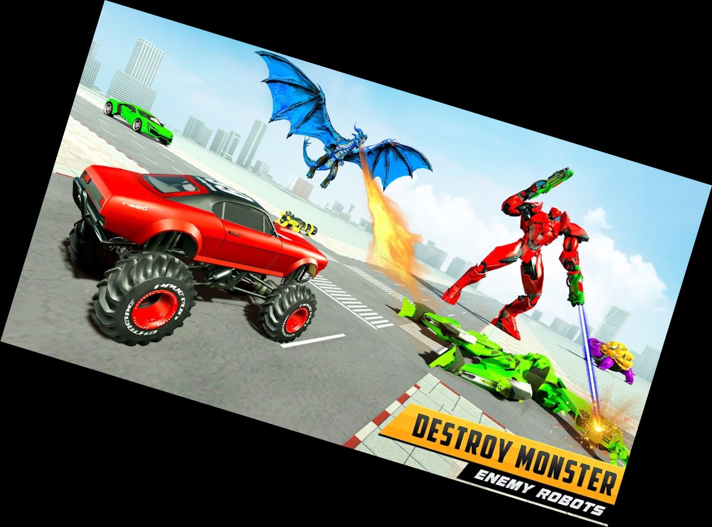 Polizei-Drachen-Roboter-Aut