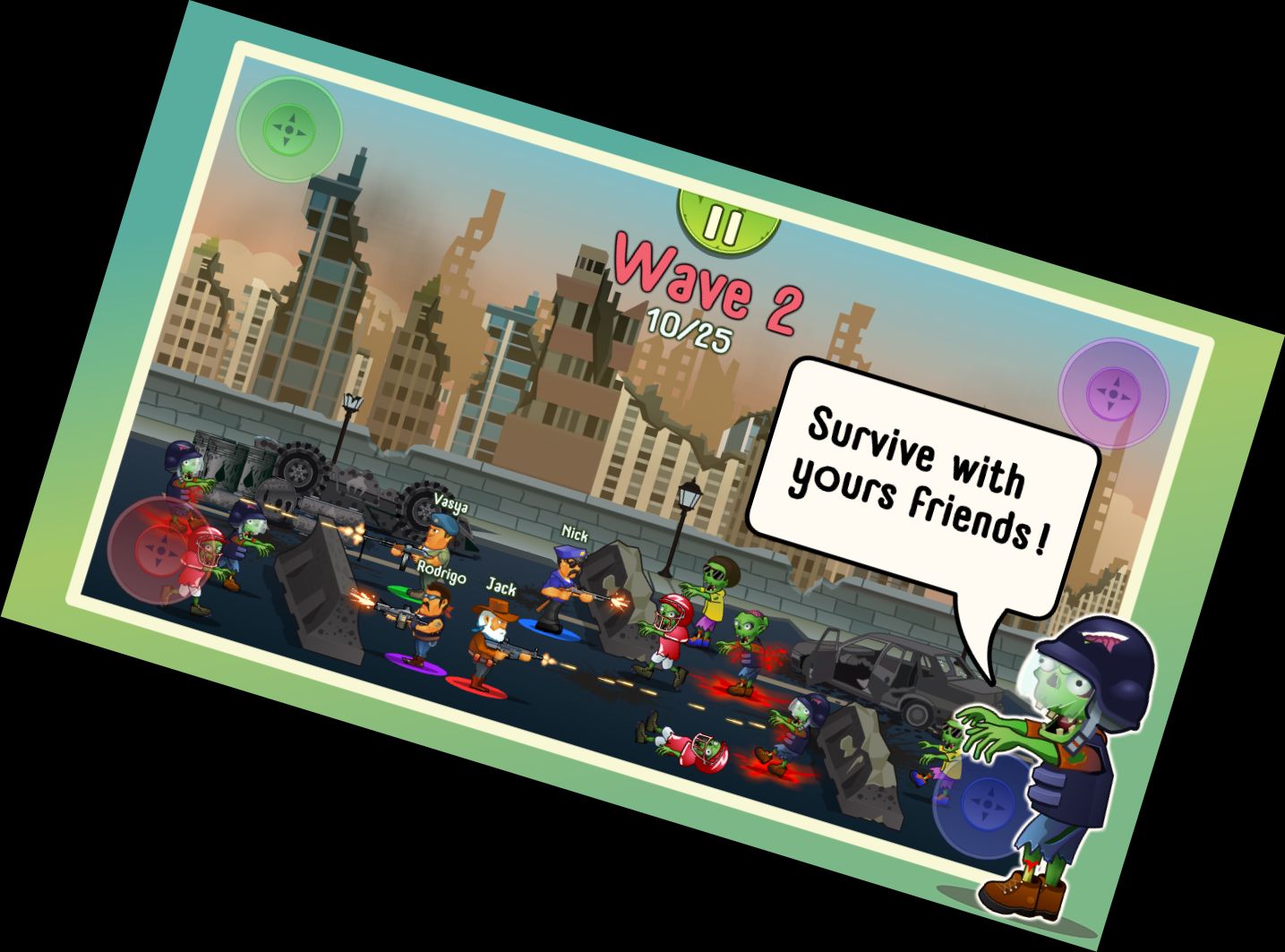 Vier Jungs & Zombies: 4 Spieler