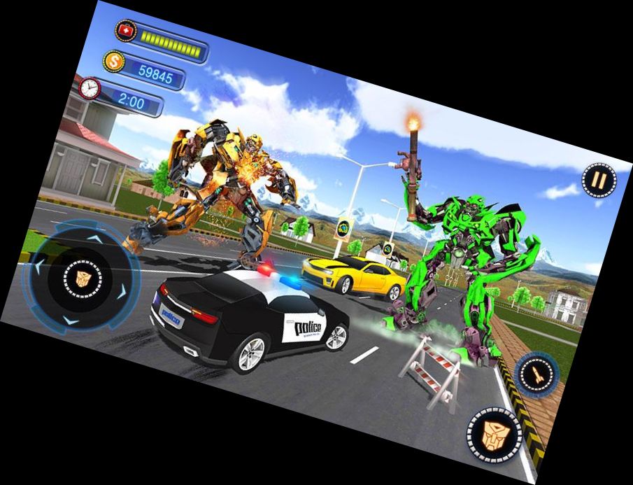 US Polizei Roboter Auto Verwandlung