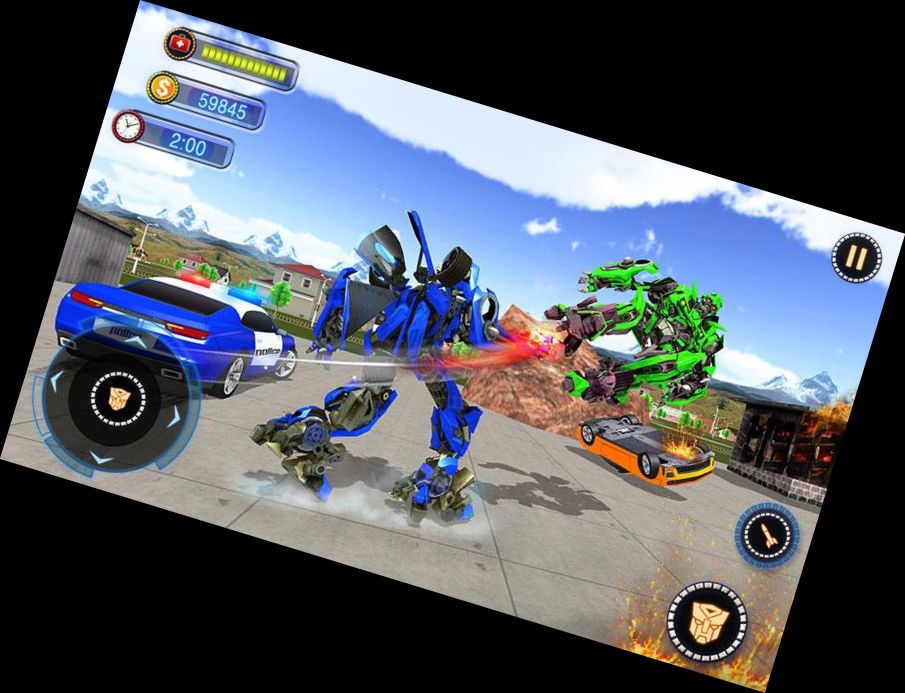 US Polizei Roboter Auto Verwandlung