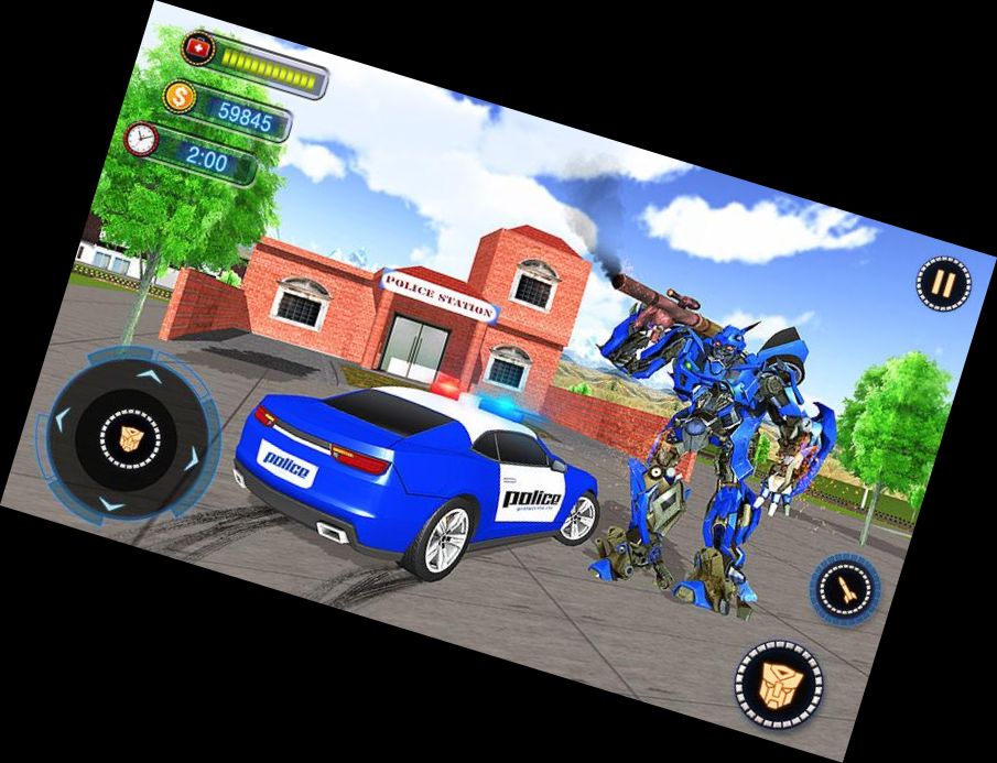 US Polizei Roboter Auto Verwandlung