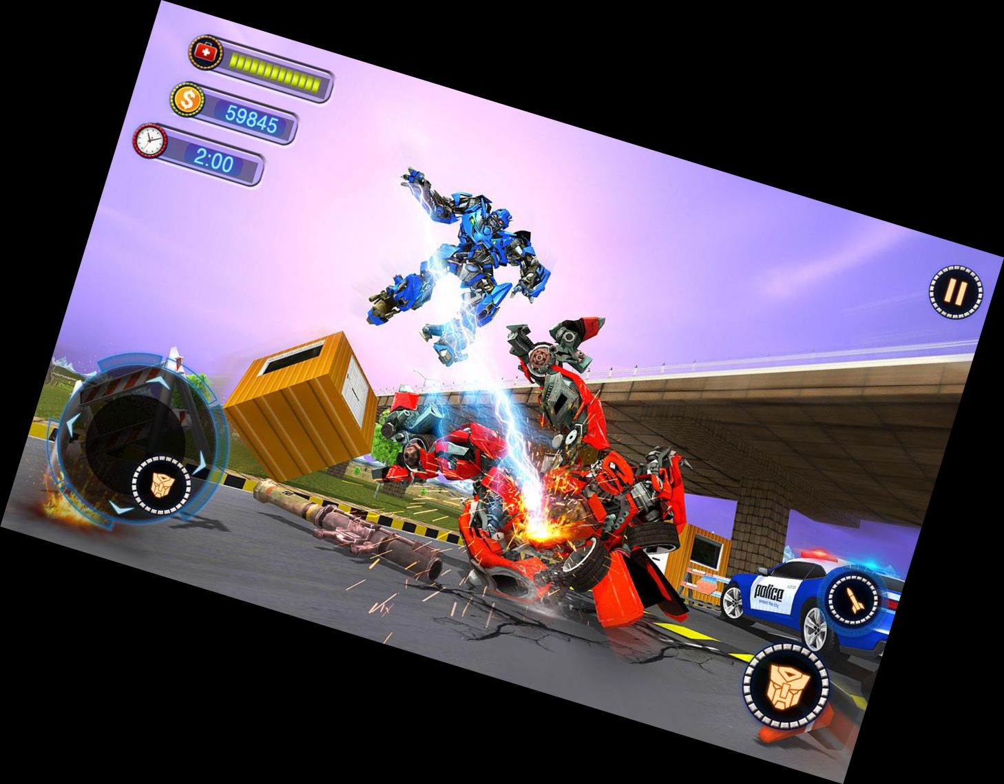 US Polizei Roboter Auto Verwandlung