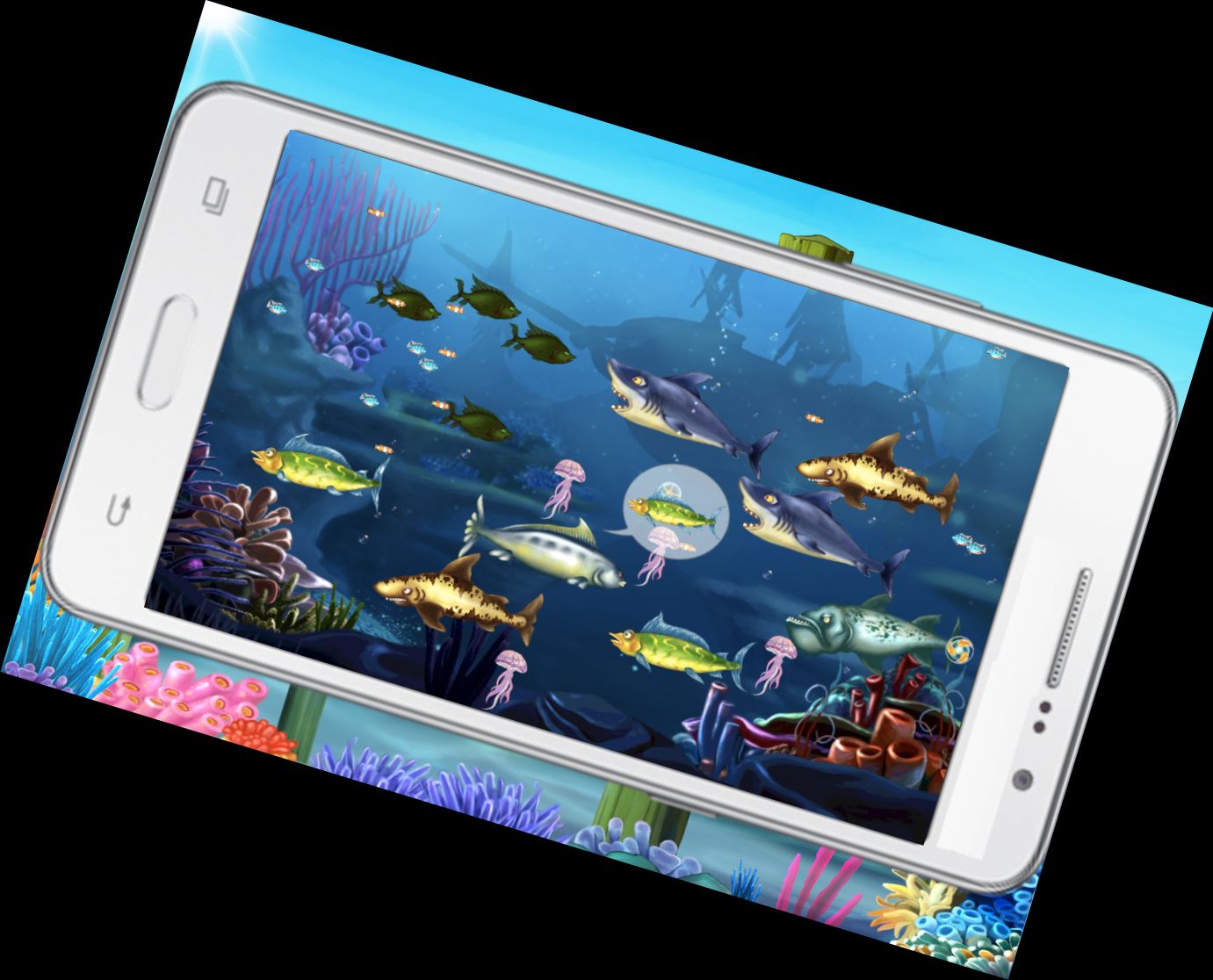 Große Fische fressen kleine F