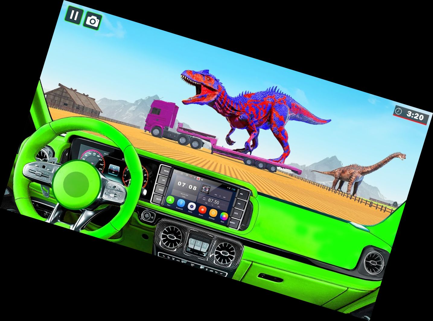 Dino Adventures - Truck Racing Games