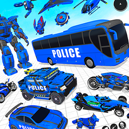 Robot Police Bus Bike Games