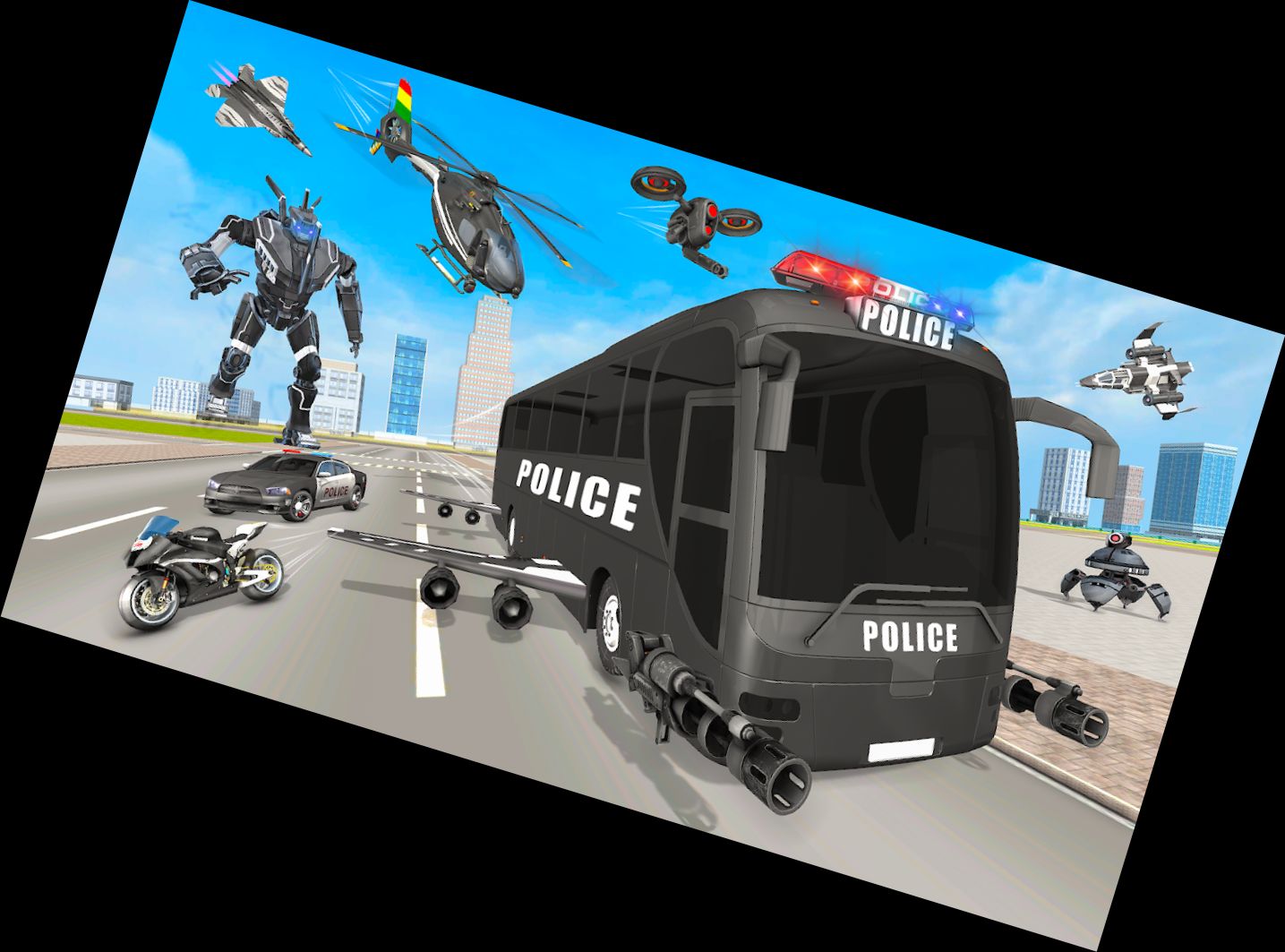 Robot Police Bus Bike Games