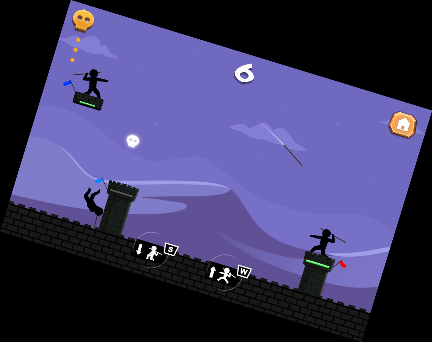 Epischer Stickman-Ritterheld